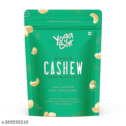 Yogabar Cashews 500g Value Pack| 100% Natural & Premium Whole Organic Cashew Nuts| King Size Crunchy Kaju Nuts| Premium Nuts & Dry Fruits| Rich in Fibre, Vitamin E, K, B6 & Boosts Immunity| Healthy Snacks