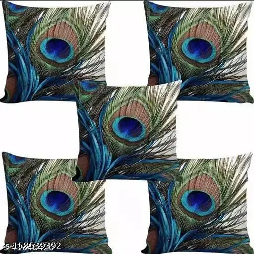 Crosmo-Peacock Print-Cushion Cover-(Pack of 5)