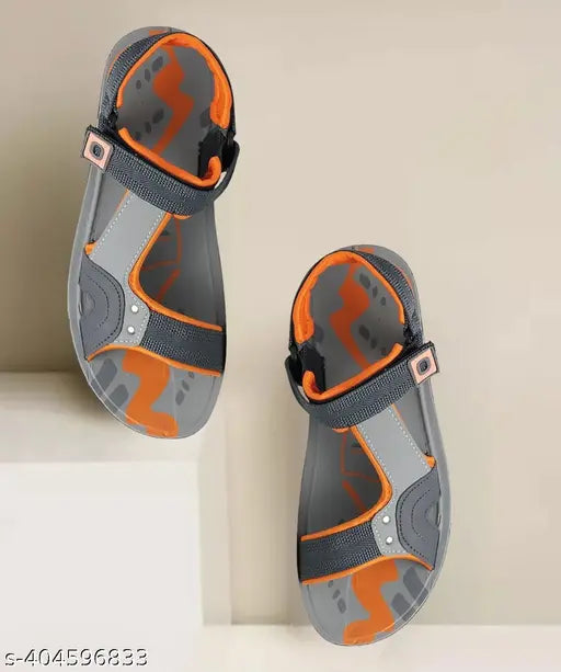 Genial Grey Orange Sandals