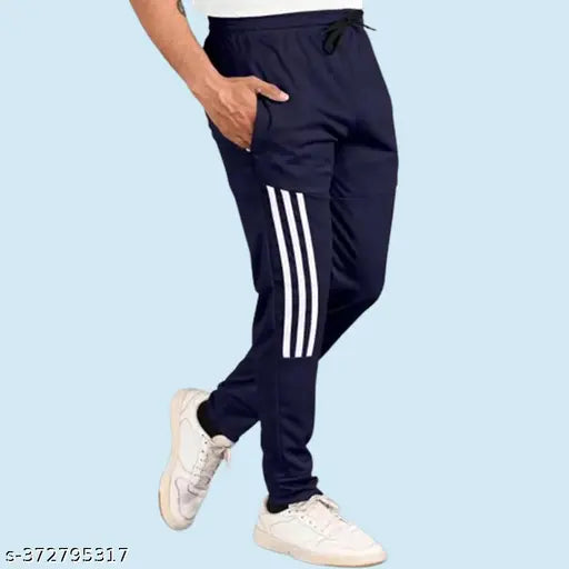 Men's Stylish Jogger Lower Track Pants for Gym Casual Wear for Men (Navy Blue)